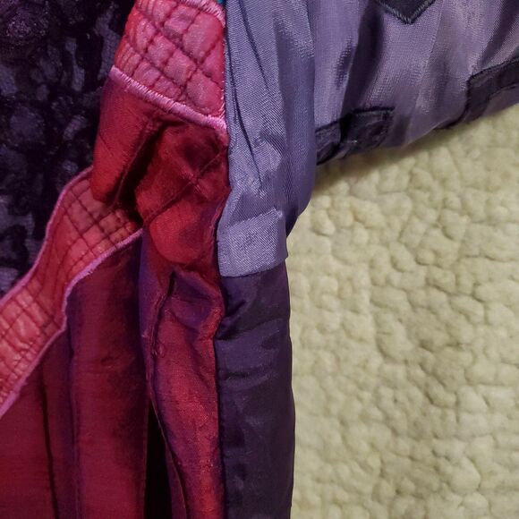 Vintage Sandy Starkman Jacket Women XL Burgundy Pink Blue Paisley Patchwork Boho - Picture 16 of 16